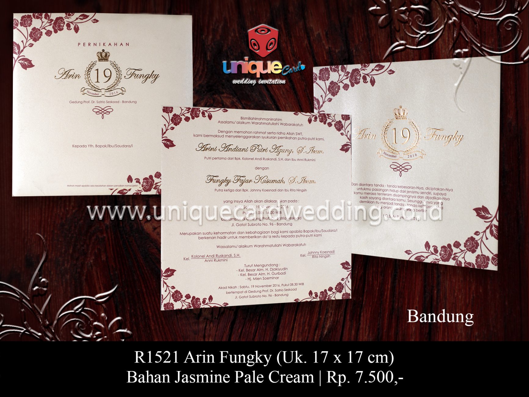 undangan pernikahan Arin Fungky